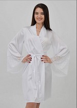 Халат домашній з штучного шовку 1566 Roksana, білий.