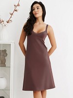 Сорочка з бавовни 1546, коричневий.