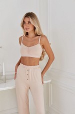 Комплект з віскози топ і штани BR-4053, срібний піон.