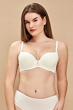 Бюстгальтер гладкий тонкий поролон 800-011 Obrana, молочний.