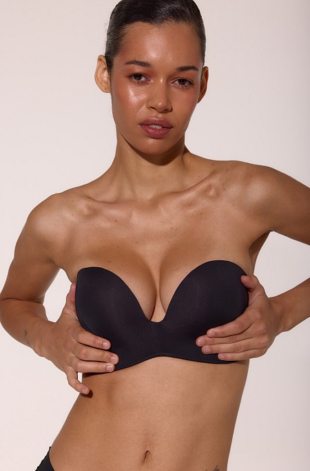 Бюстгальтер безшовний гладкий  1523 Luna, чорний.
