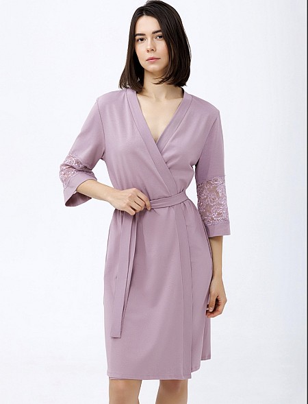 Халат з бавовни і мережива 1763, рожевий.