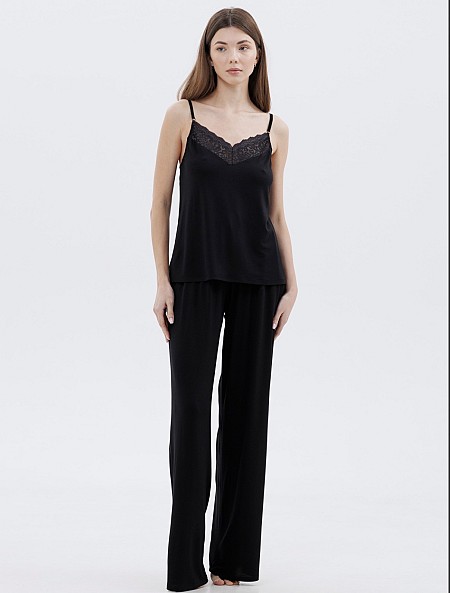 Штани палацо жіночі з віскози 1697 , чорний.