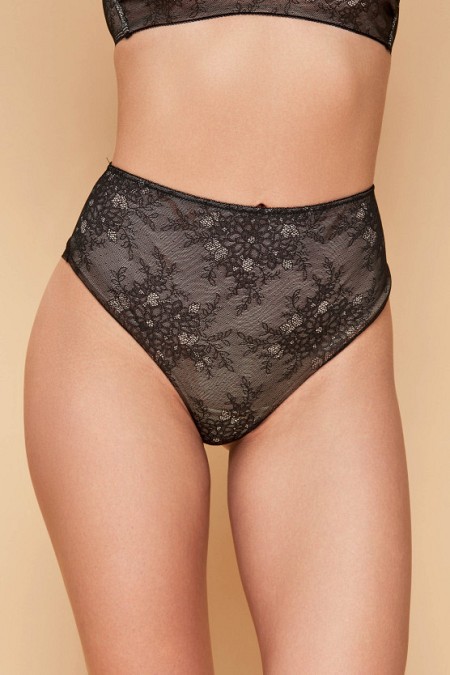 Високі хіпстер з безшовного мережива 809-25, чорний.