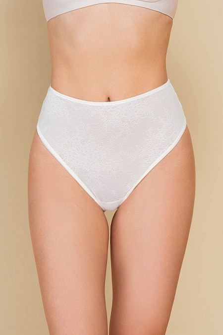 Високі хіпстер з безшовного мережива 809-25, молочний.